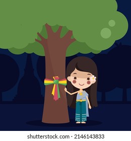 Ilustración vectorial del fantasma tailandés.