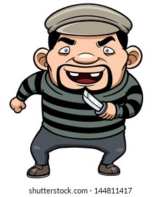 Vector illustration of cartoon thief