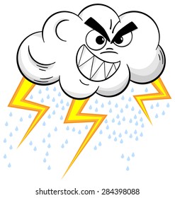 Vector Illustration Cartoon Thundercloud Isolated On Stock Vector ...