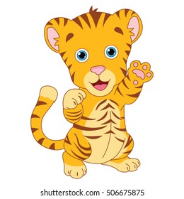 Vector Illustration Of Cartoon Tiger