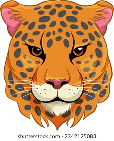 A vector illustration of a cartoon tiger head, isolated on a white background