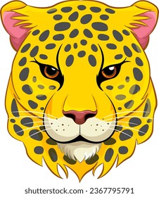 A vector illustration of a cartoon tiger head, isolated on a white background