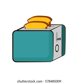 Vector illustration of cartoon toaster
