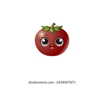 Vector illustration of a cartoon tomato with a smile