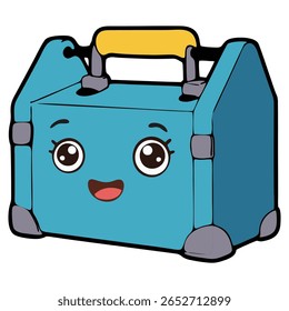 vector illustration of a cartoon tool box