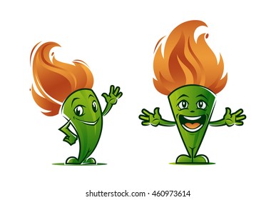 Vector illustration of cartoon torch