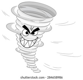 vector illustration of a cartoon tornado on white background