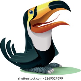 vector illustration of a cartoon toucan