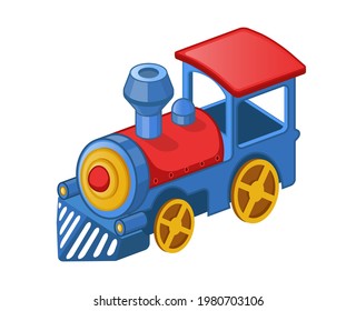 Ilustración vectorial del tren de juguetes de dibujos animados 
