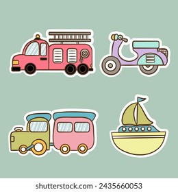 Vector Illustration of Cartoon Transportation.