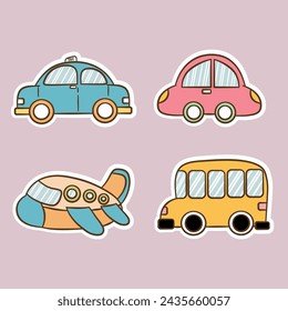 Vector Illustration of Cartoon Transportation.