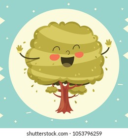 Vector Illustration Of Cartoon Tree	