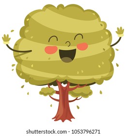 Vector Illustration Of Cartoon Tree	