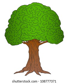 Vector illustration of a cartoon tree