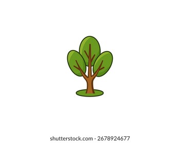 	
Vector illustration of cartoon tree on white background	
