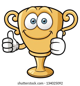 Vector illustration of cartoon Trophy