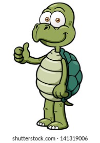 Vector illustration of Cartoon turtle