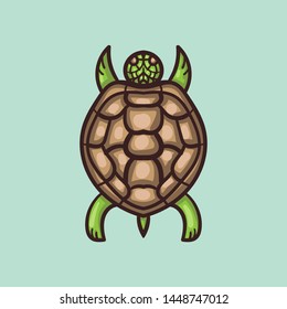 Vector illustration of a cartoon turtle