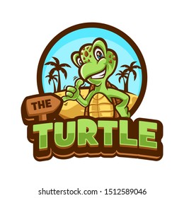 Vector Illustration of Cartoon Turtle