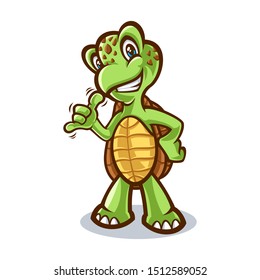 Vector Illustration of Cartoon Turtle