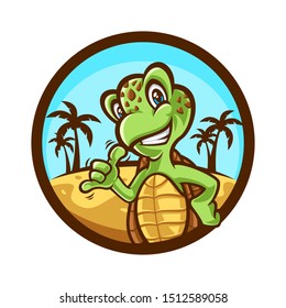 Vector Illustration of Cartoon Turtle