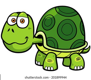 Vector illustration of Cartoon turtle