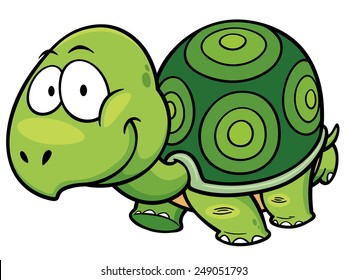 Vector illustration of Cartoon turtle