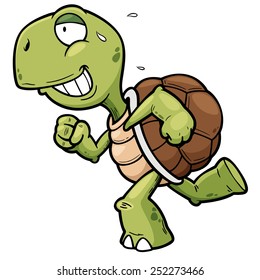 Vector illustration of Cartoon turtle