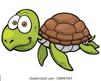 Vector illustration of Cartoon turtle