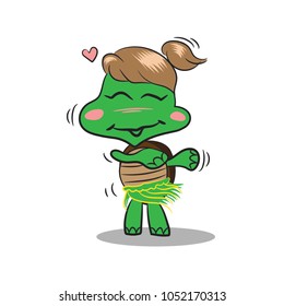 Vector illustration of Cartoon Turtle Character