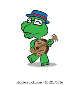Vector illustration of Cartoon Turtle Character