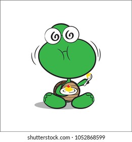 Vector illustration of Cartoon Turtle Character