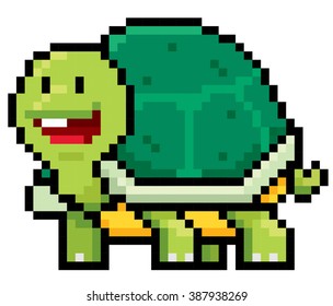 Vector illustration of cartoon Turtle - Pixel design