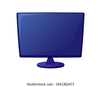 Vector illustration of cartoon TV set. The monitor is isolated on a white background. Interior items
