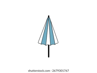 Vector illustration of cartoon unopened umbrella	
