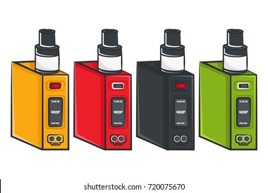 Vector illustration of cartoon vape isolated on white background.