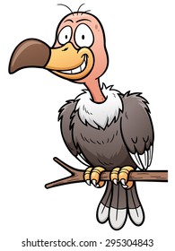 Vector illustration of Cartoon vulture