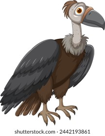 Vector illustration of a cartoon vulture character