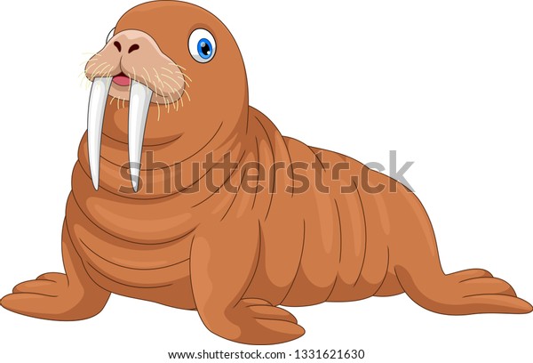 Vector Illustration Cartoon Walrus Stock Vector (Royalty Free) 1331621630