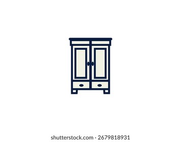 Ilustração vetorial do guarda-roupa de desenho animado sobre fundo branco	
