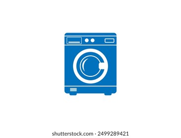 Ilustración vectorial de la lavadora de la historieta en color azul