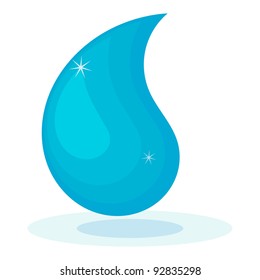 Vector illustration of cartoon water drop