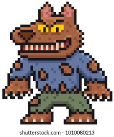 Vector illustration of Cartoon Werewolf - Pixel design