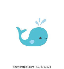 Vector illustration of cartoon whale