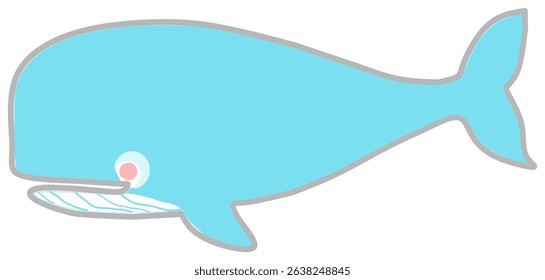 vector illustration of a cartoon whale