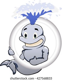 Vector illustration of cartoon whale