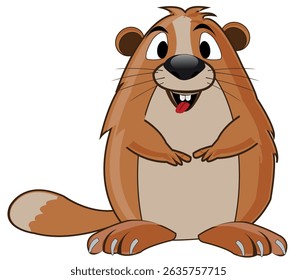 Vector illustration of the cartoon of the wildlife gopher