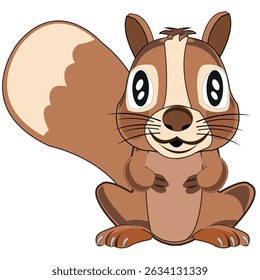Vector illustration of the cartoon of the wildlife squirrel