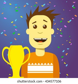 vector illustration cartoon winner