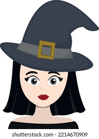 Vector illustration of a cartoon witch